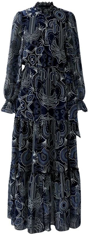 OUI Jurk  blauw / donkerblauw / wit