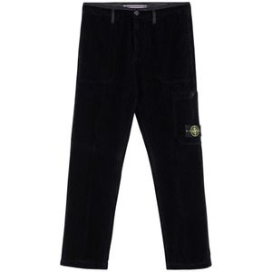 Stone Island, Heren, Broeken, Blauw, Maat: W30 Corduroy,