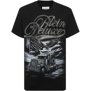 Philipp Plein, Heren, Tops, Zwart, Maat: S Katoen,
