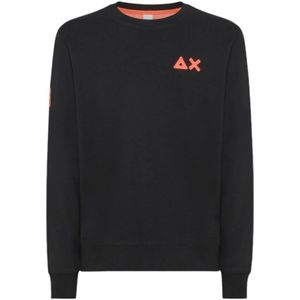Sun68, Heren, Sweatshirts & Hoodies, Zwart, Maat: S Katoen,