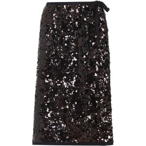 Prada, Dames, Rokken, Bruin, Maat: XS Polyamide,