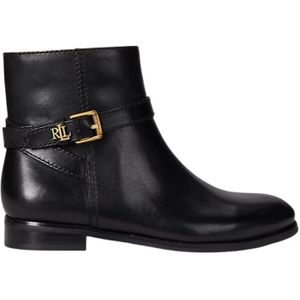 LAUREN RALPH LAUREN - Enkellaarsjes - Zwart - Glad Leer