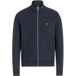 Belstaff, Heren, Sweatshirts & Hoodies, Blauw, Maat: S Katoen,
