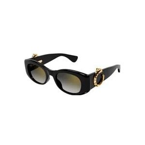 Cartier Vrouwelijke acetaat cat-eye zonnebril , Black , Dames , Maat: 51 MM