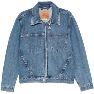 Levi's, Heren, Jassen, Blauw, Maat: S