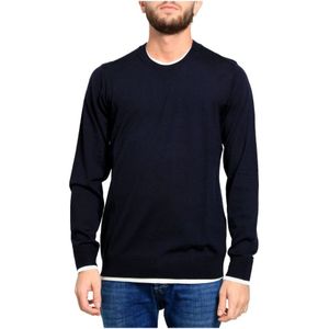 Paolo Pecora, Heren, Sweatshirts & Hoodies, Blauw, Maat: S Wol,