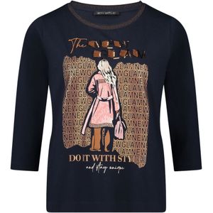 Betty Barclay - Glamoureus Basic Shirt - Blauw - Pailletten