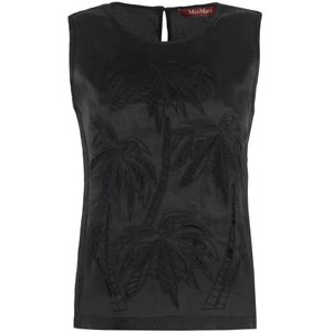 Max Mara Studio, Dames, Tops, Zwart, Maat: XS Poliester,