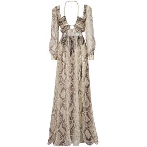 Philipp Plein, Dames, Jurken, Beige, Maat: XS Zijde,