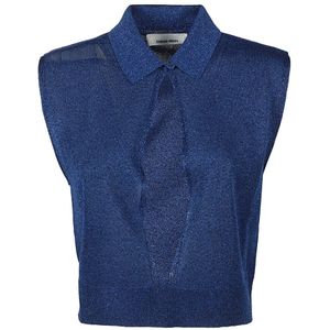 Circus Hotel, Dames, Blouses & Shirts, Blauw, Maat: XS Viscose,