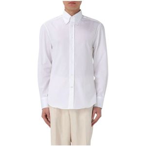 Brunello Cucinelli, Heren, Overhemden, Wit, Maat: S Katoen,