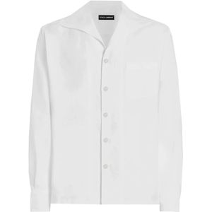 Dolce & Gabbana, Heren, Overhemden, Wit, Maat: S Katoen,