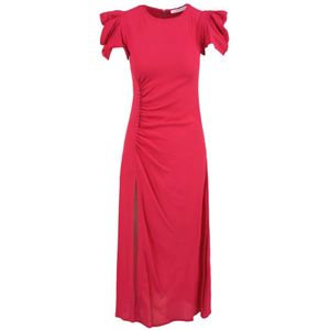 Mar De Margaritas - Fuchsia Bloemenjurk Kristel - Dames - Maxi-jurk - 100% Viscosa
