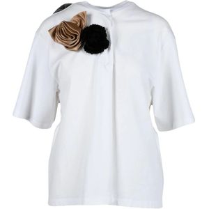 Prada, Dames, Tops, Wit, Maat: L Katoen,