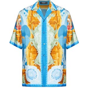 Versace, Heren, Overhemden, Veelkleurig, Maat: 2XL Zijde,