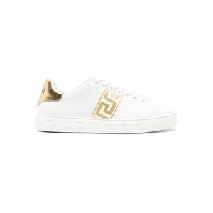 Versace Witte Sneakers met Greca Motif , White , Heren , Maat: 43 EU