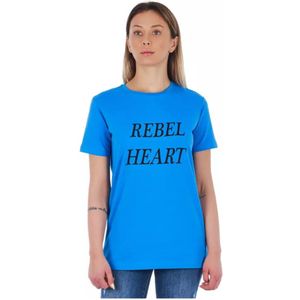 Frankie Morello, Dames, Tops, Blauw, Maat: XS Katoen,