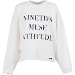 Elisabetta Franchi, Dames, Sweatshirts & Hoodies, Wit, Maat: XS Katoen,