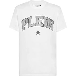 Philipp Plein, Heren, Tops, Wit, Maat: 2XL Katoen,
