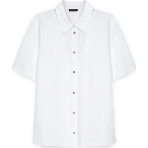 Fiorella Rubino, Dames, Blouses & Shirts, Wit, Maat: L Katoen,
