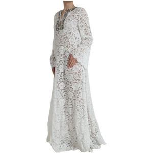 Dolce & Gabbana - Maxi Jurk - Wit - Kristalversierde - Dames