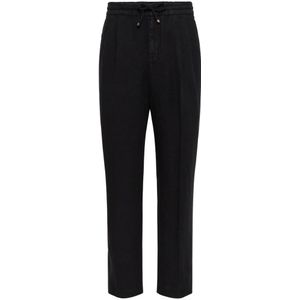 Brunello Cucinelli, Heren, Broeken, Zwart, Maat: XS Linnen,