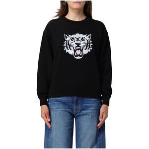 Kenzo, Dames, Sweatshirts & Hoodies, Zwart, Maat: XS Fleece,