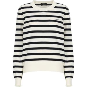 A.p.c., Dames, Sweatshirts & Hoodies, Wit, Maat: L Katoen,