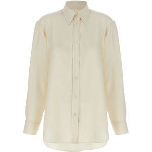 Brioni, Dames, Blouses & Shirts, Wit, Maat: S Zijde,