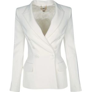 Elisabetta Franchi, Dames, Jassen, Wit, Maat: XL