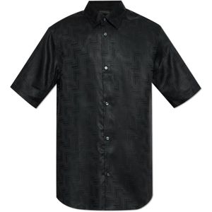 Emporio Armani, Heren, Overhemden, Zwart, Maat: L