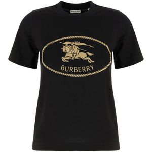 Burberry, Dames, Tops, Zwart, Maat: XS Katoen,