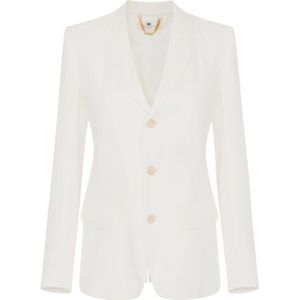 Elisabetta Franchi, Dames, Jassen, Wit, Maat: XS Linnen,