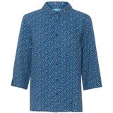 Cream - Blouse - Blauw - Dierenhuidpatroon - 3/4 Mouwen - Knoopsluiting