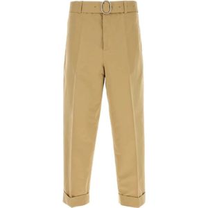 Jil Sander, Heren, Broeken, Beige, Maat: L Katoen,