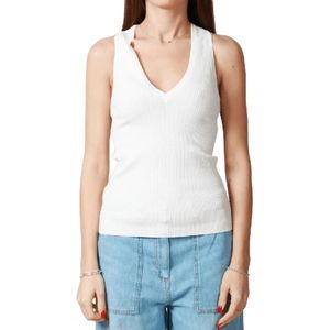 Elisabetta Franchi, Dames, Tops, Wit, Maat: L Viscose,