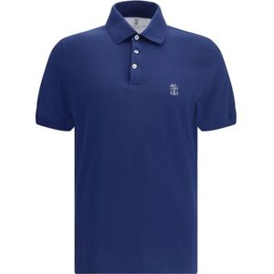 Brunello Cucinelli, Heren, Tops, Blauw, Maat: S Katoen,