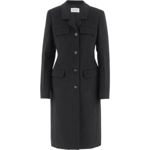 Ferragamo, Dames, Mantels, Zwart, Maat: S Wol,