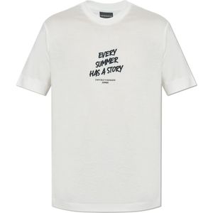 Emporio Armani, Heren, Tops, Beige, Maat: 2XL Katoen,