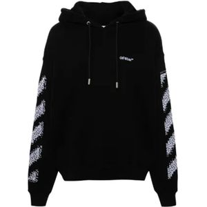 Off White, Heren, Sweatshirts & Hoodies, Zwart, Maat: XS Katoen,
