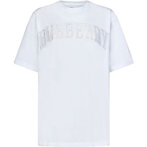 Burberry Witte T-shirts en Polos met Baseball Cap , White , Dames , Maat: XS