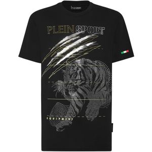 Plein Sport - T-Shirt Ronde Hals Tiger - Zwart - Katoen
