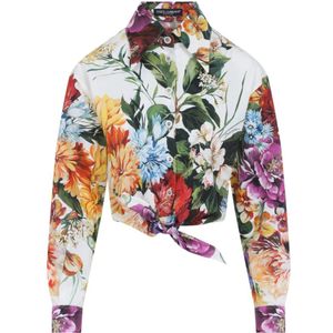 Dolce & Gabbana, Dames, Blouses & Shirts, Veelkleurig, Maat: 2XS Katoen,