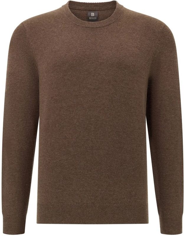 Boggi Milano - Kasjmiermix - Truien - Bruin - Ronde Hals - Lange Mouwen