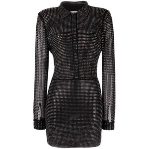 Self Portrait, Dames, Jurken, Zwart, Maat: XS Nylon,