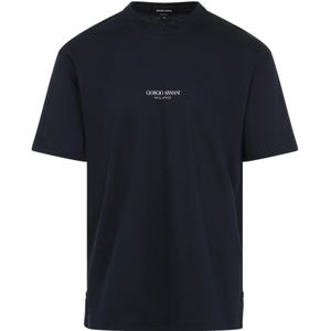 Giorgio Armani, Heren, Tops, Blauw, Maat: L Katoen,