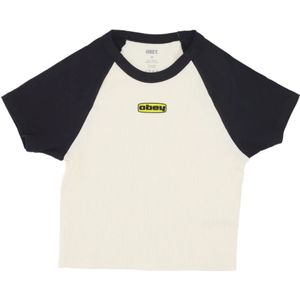 Obey, Dames, Tops, Beige, Maat: S Katoen,