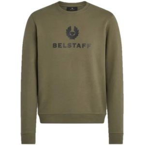Belstaff, Heren, Sweatshirts & Hoodies, Groen, Maat: M Katoen,
