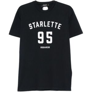 Dsquared2, Heren, Tops, Blauw, Maat: M Katoen,