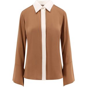 Max Mara, Dames, Blouses & Shirts, Bruin, Maat: XS Zijde,
